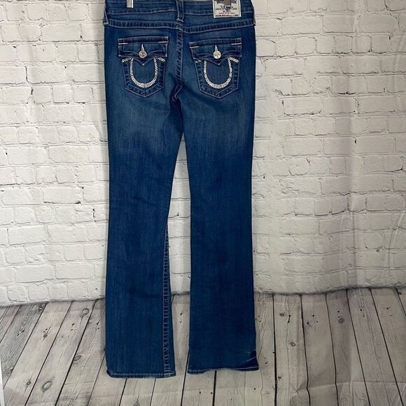 True Religion Women’s Boot cut Crystal Logo 5 Pocket Jeans size 28 - Picture 4 of 8